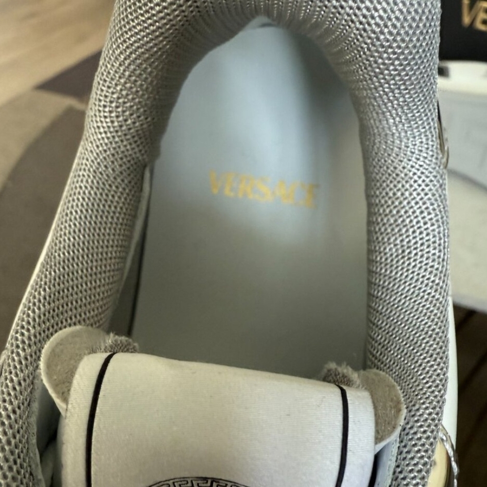 Versace MedusaMensLeather White/Silver Sneakers 11 US EU (44 - Picture 8 of 10